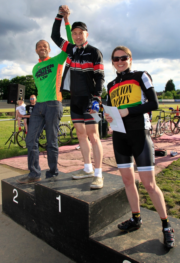  18.35, 24 June 2012: winners in the vets and women category at Supermad